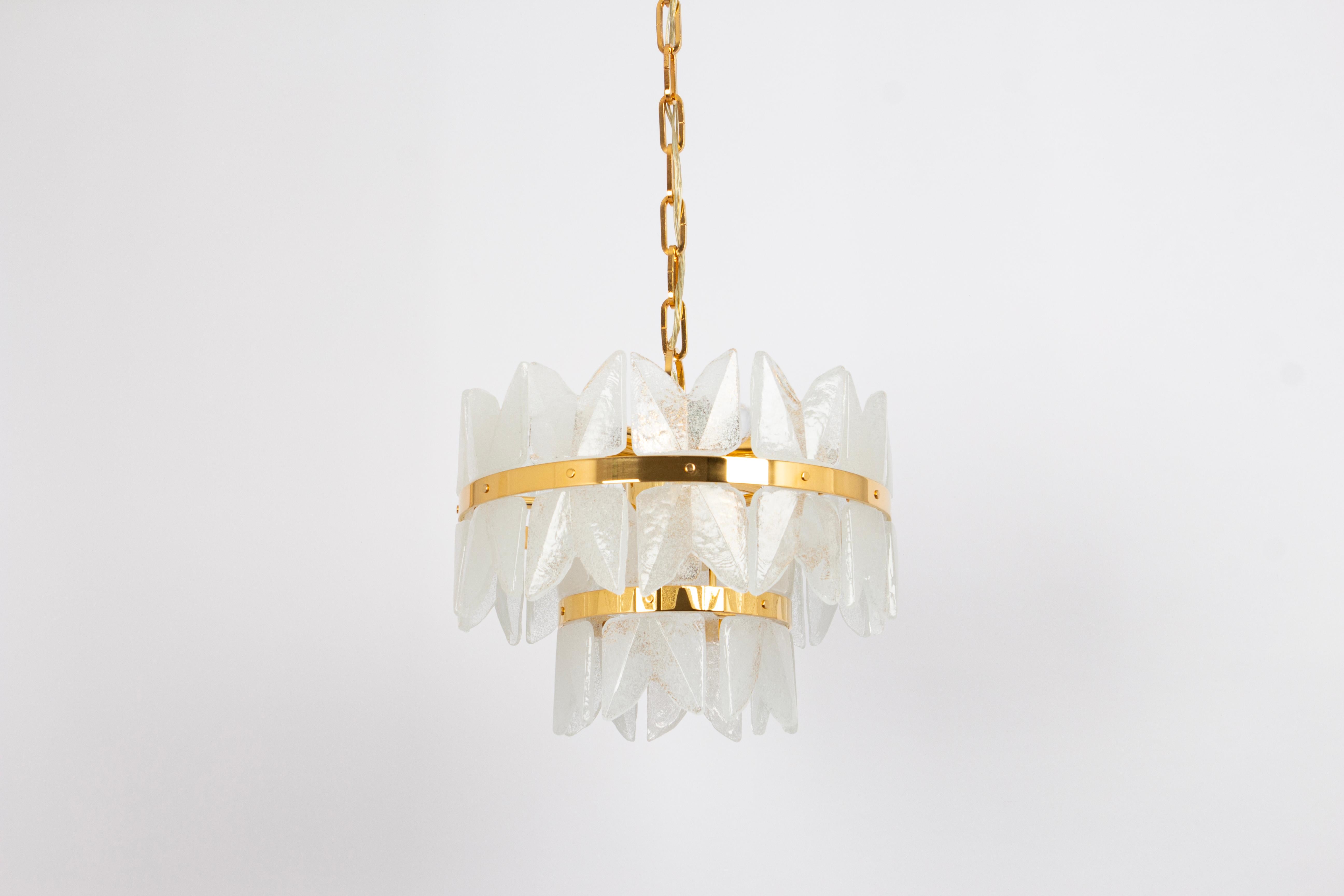 Gilt Brass, Crystal Glass Light Chandelier Corina, Kalmar, Austria, 1970 In Good Condition For Sale In Aachen, NRW