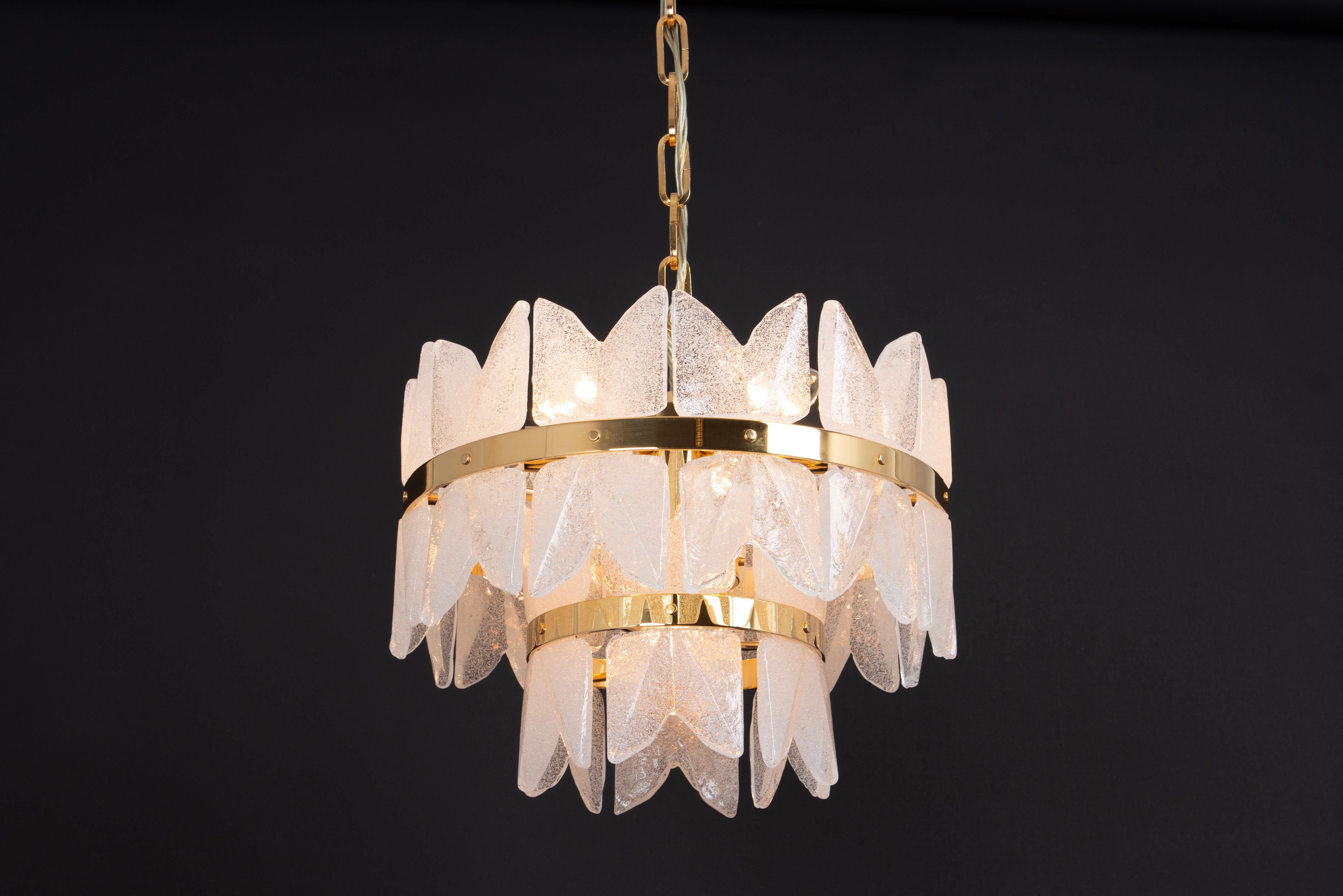 Gilt Brass, Crystal Glass Light Chandelier Corina, Kalmar, Austria, 1970 For Sale 2