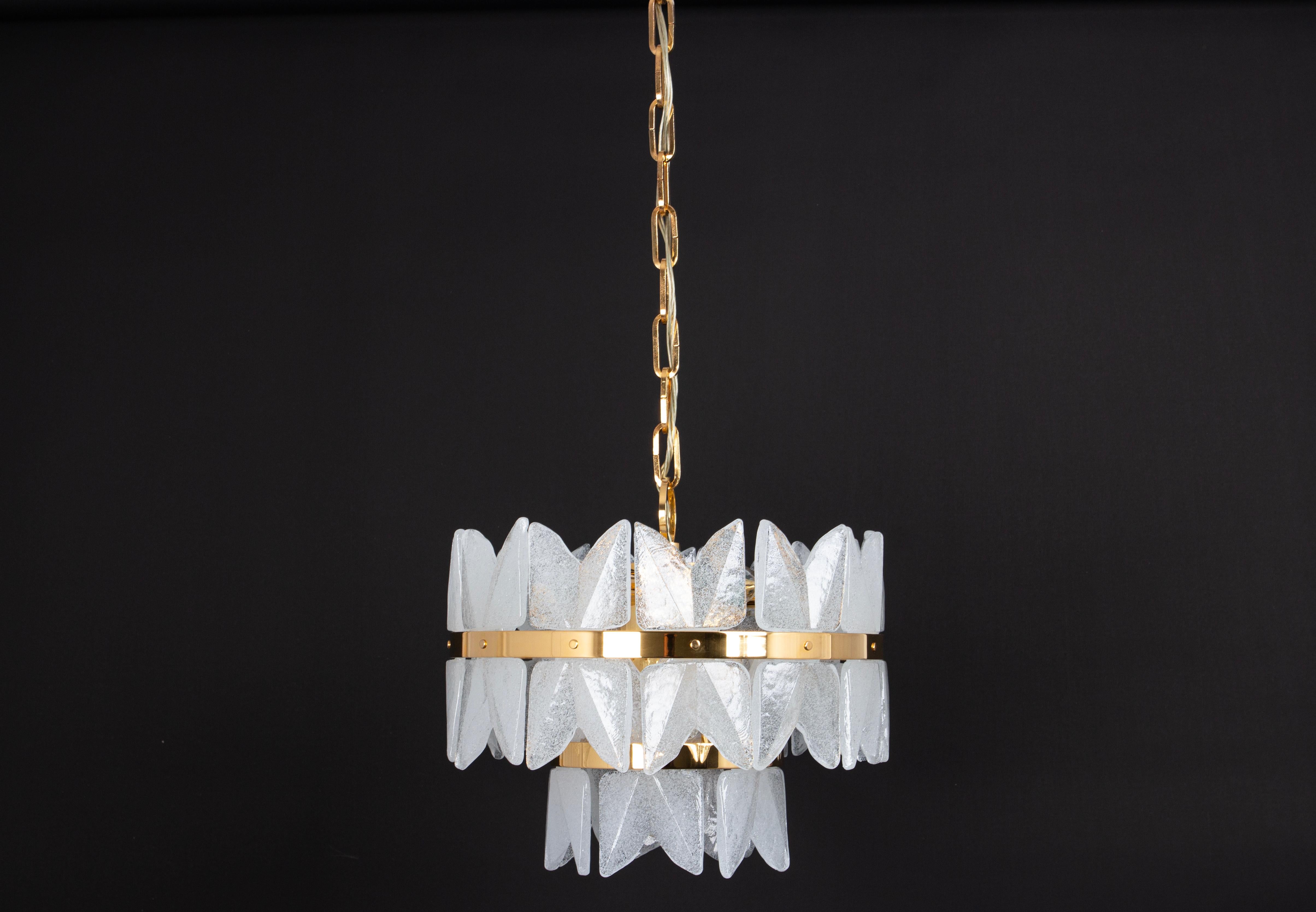 Gilt Brass, Crystal Glass Light Chandelier Corina, Kalmar, Austria, 1970 For Sale 3