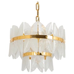 Lustre en laiton doré et verre de cristal Corina, Kalmar, Autriche, 1970