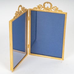 Gilt Brass Double Photo Frames, 19th Century, Napoleon III Period.