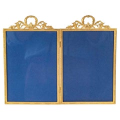 Gilt Brass Double Photo Frames, 19th Century, Napoleon III Period. Gilt Brass Double Photo Frames, 19th Century, Napoleon III Period.