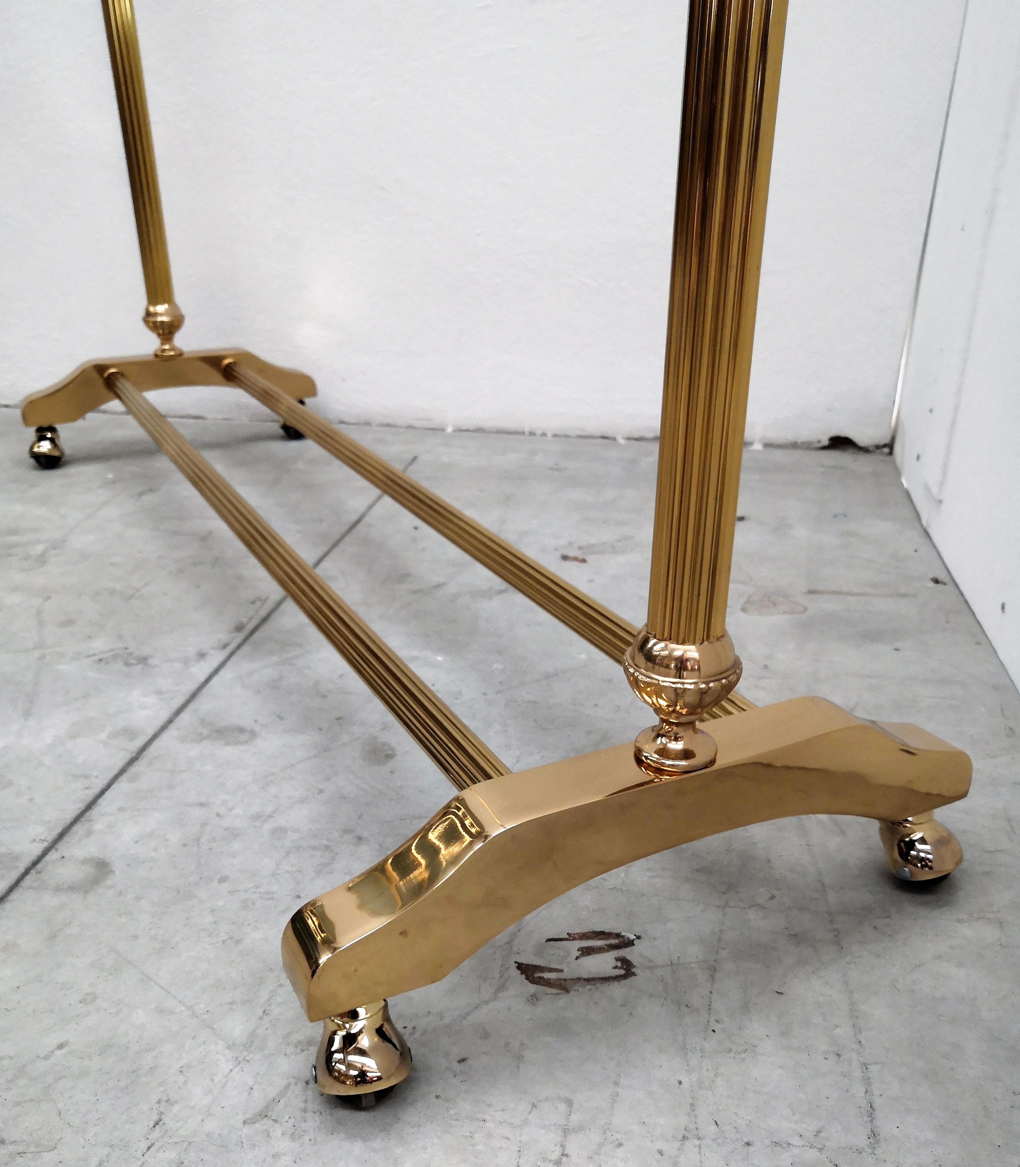 Gilt Brass Garment Rack, Clothing Rail, Dress Hanger, Italy, 1970s In Good Condition In Carimate, Como