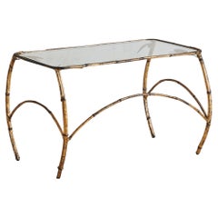 Gilt Brass + Glass Top Coffee Table, France 1940s