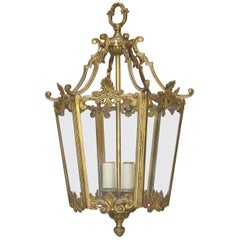 Gilt Brass Hexagonal Louis XV Style Hall Lantern