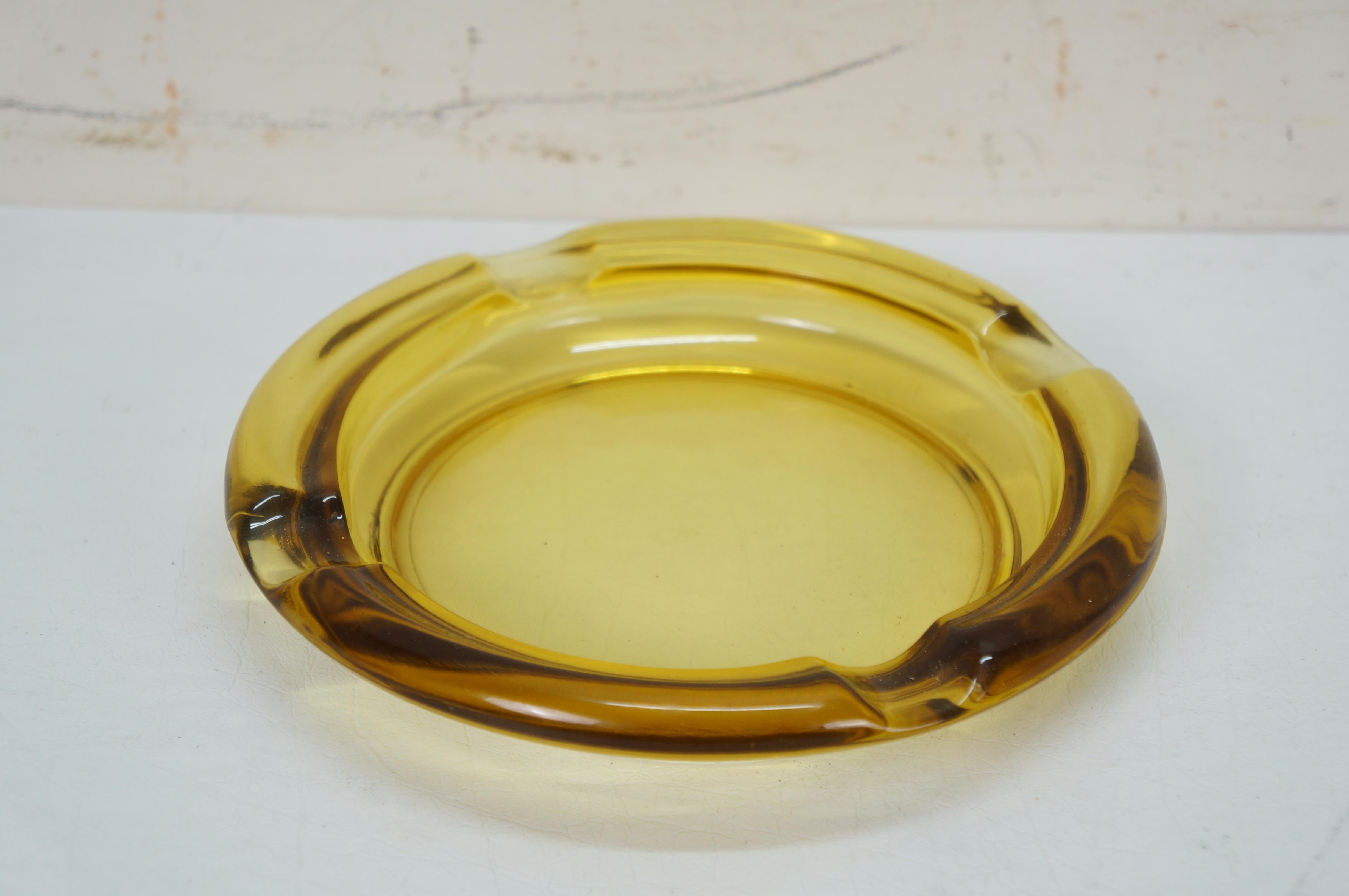Gilt Brass Marble Amber Glass Smoking Stand Cigar Cigarette Floor Ashtray 25