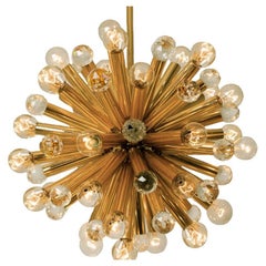 Vintage Gilt Brass Pendant Lamp with Swarovski Balls from Ernst Palme, 1960s