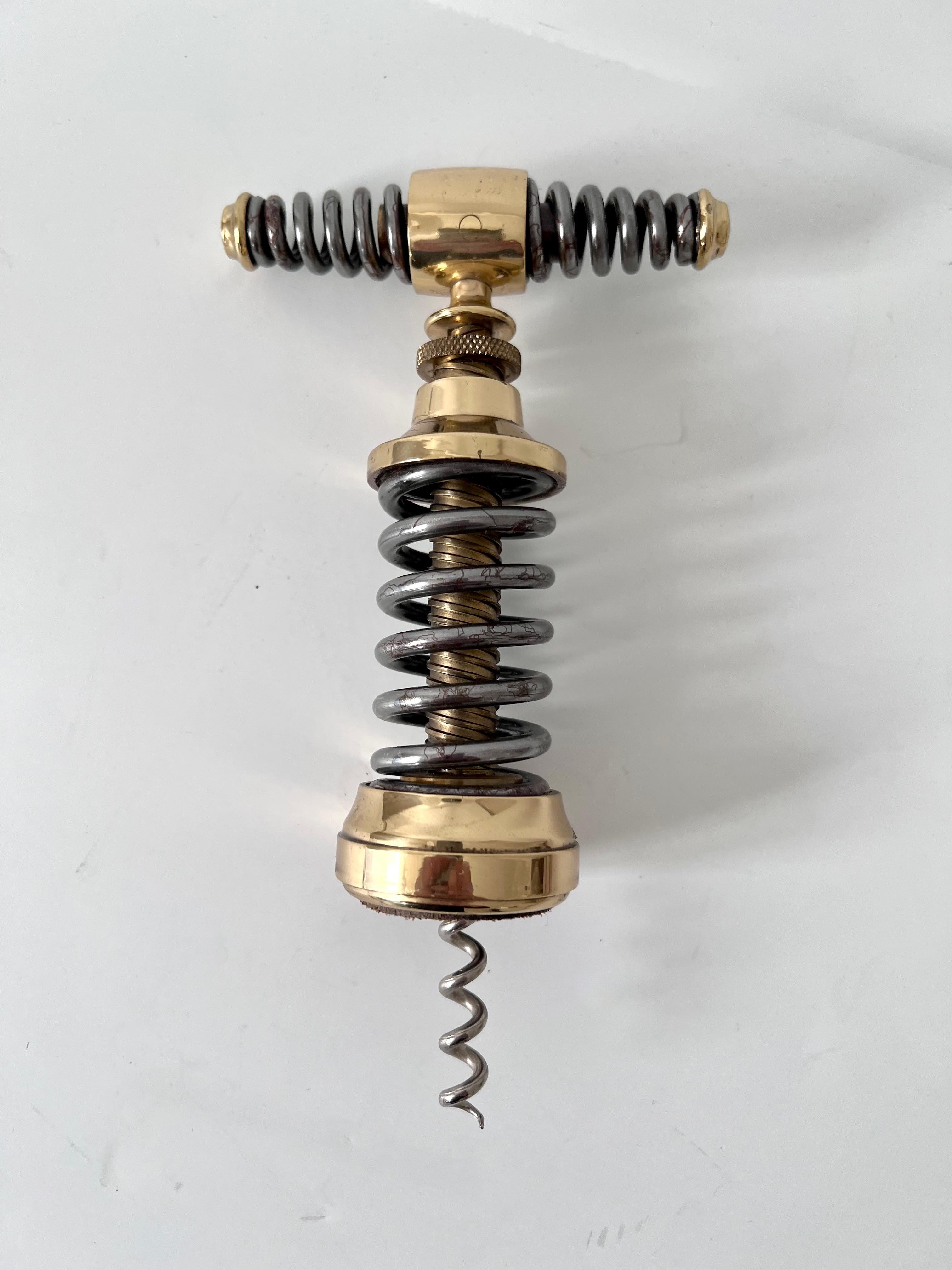 French Gilt Brass Peugeot Cork Screw Wine Bottle Opener