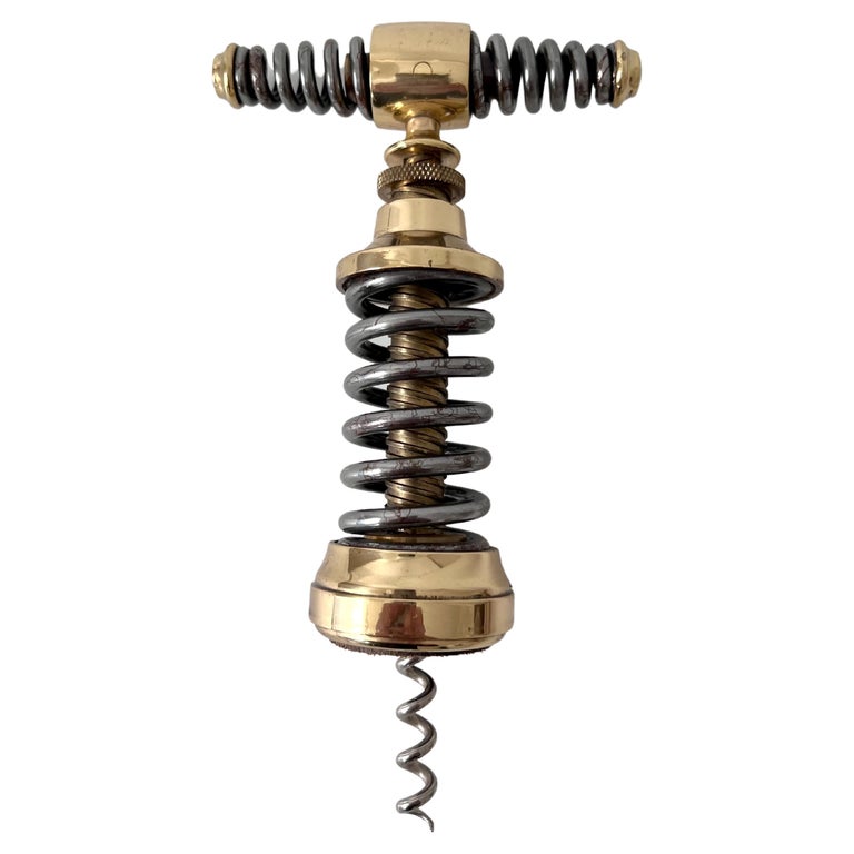 Gilt Brass Peugeot Cork Screw Wine Bottle Opener For Sale at 1stDibs