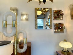 Gilt Brass Sculpture Mirror by Luciano Frigerio, Italy, 1970s