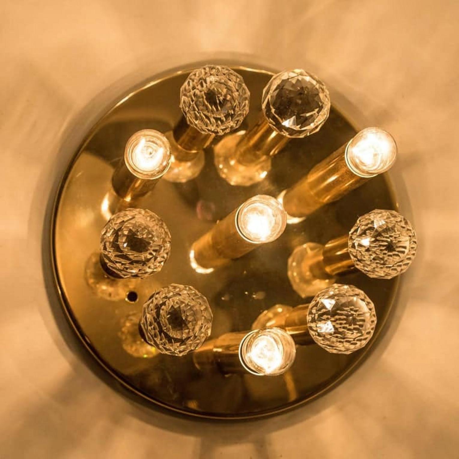 Vergoldetes Messingset mit Swarovski-Kugeln von Ernst Palme für Palwa, 1960er Jahre (20. Jahrhundert) im Angebot