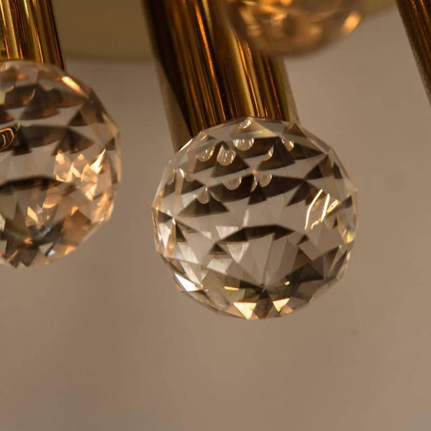 Set in ottone dorato con sfere Swarovski di Ernst Palme per Palwa, anni '60 in vendita 1