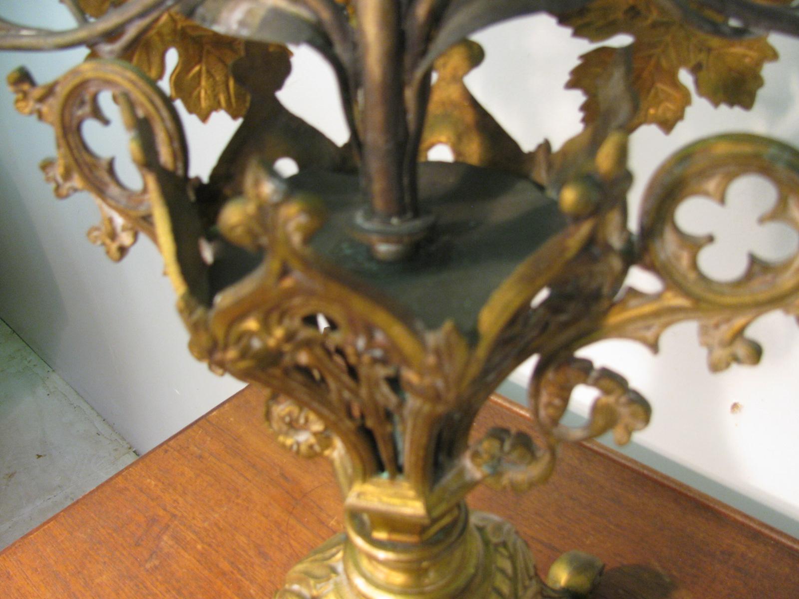 Victorian Gilt Brass with Tin Metal Ornamental Tree 3