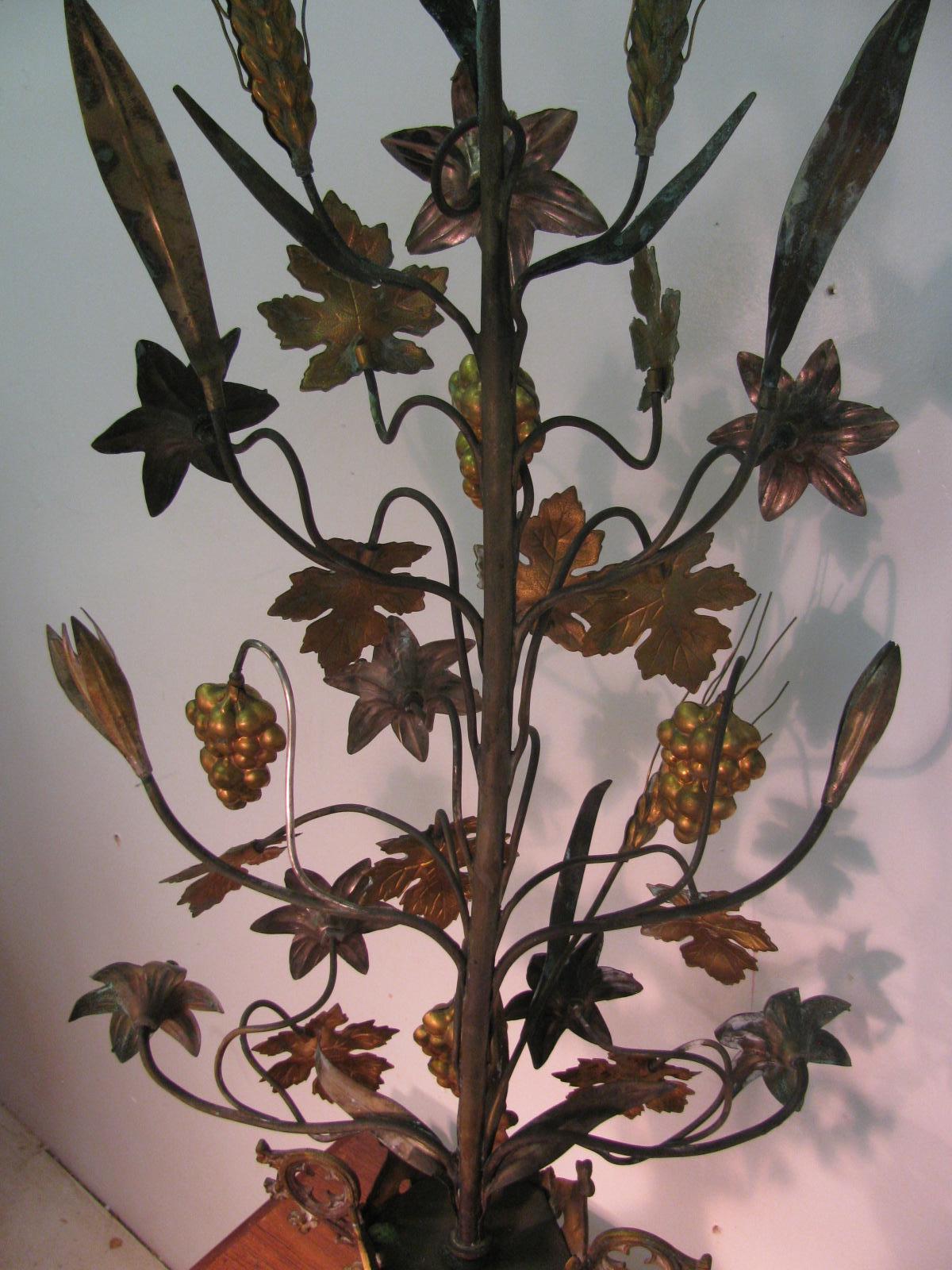 Victorian Gilt Brass with Tin Metal Ornamental Tree 4