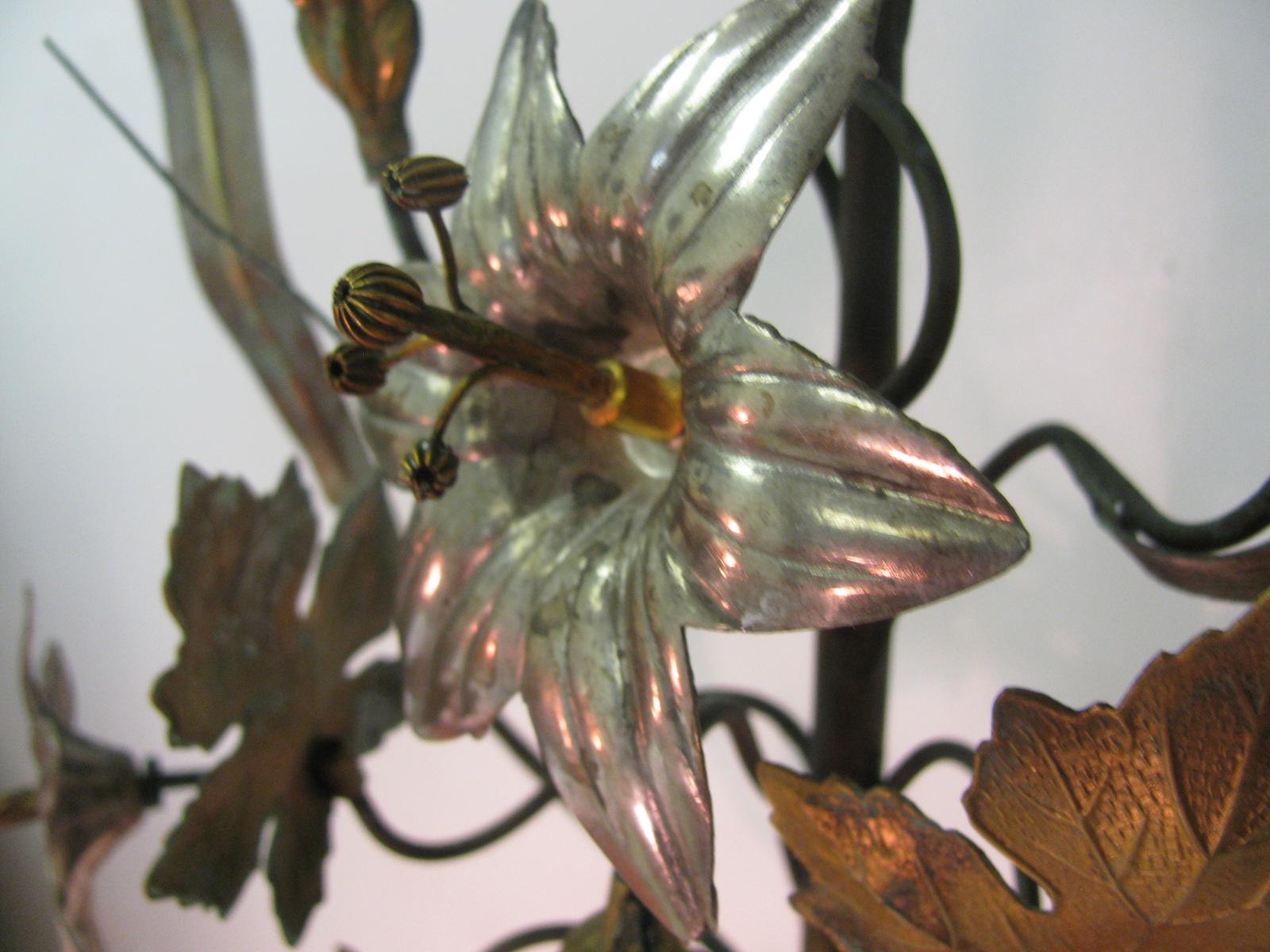 Hollywood Regency Victorian Gilt Brass with Tin Metal Ornamental Tree