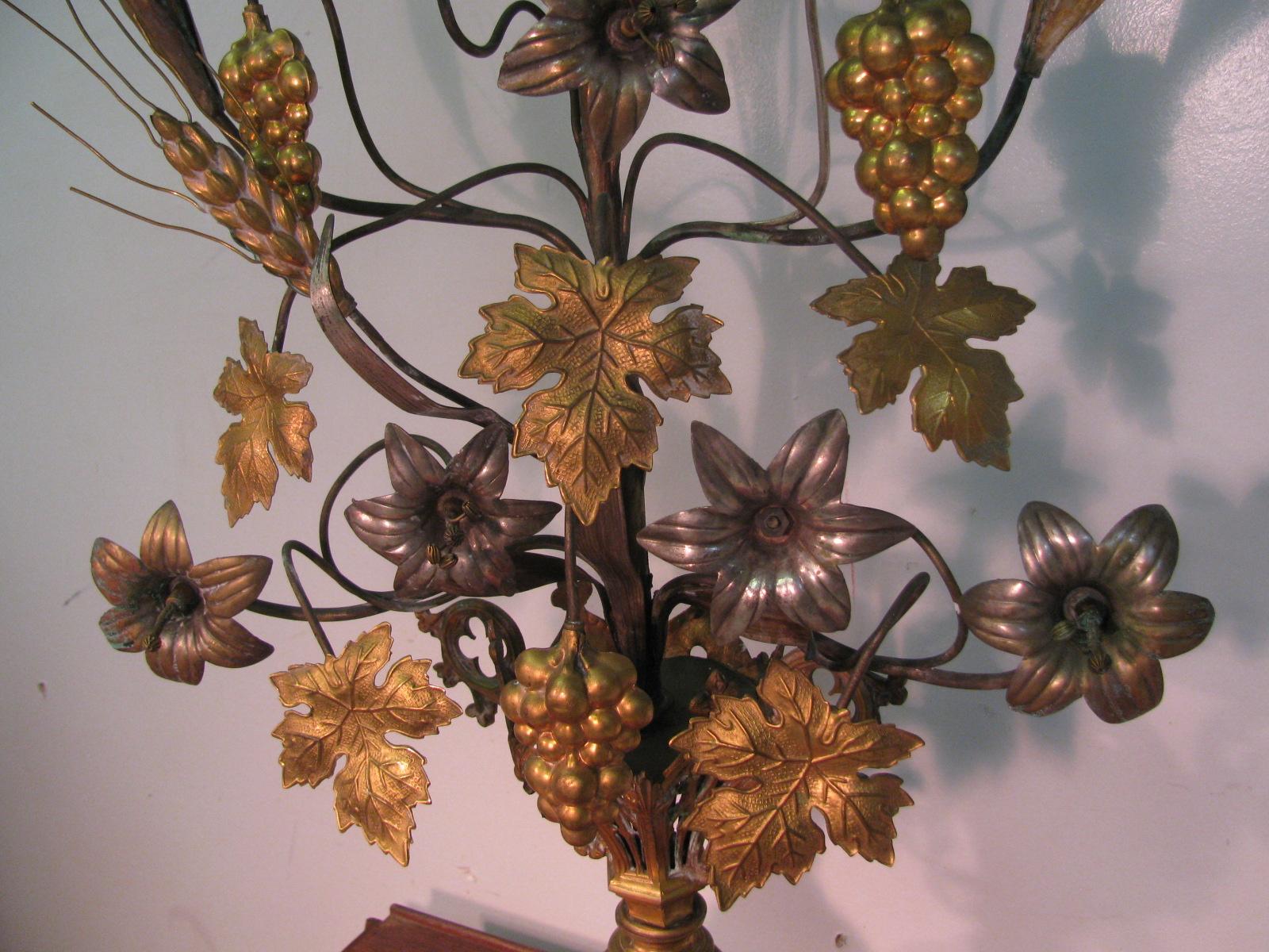 Victorian Gilt Brass with Tin Metal Ornamental Tree In Good Condition In Port Jervis, NY