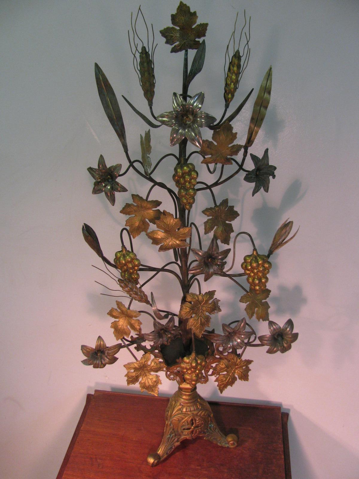 Victorian Gilt Brass with Tin Metal Ornamental Tree 1