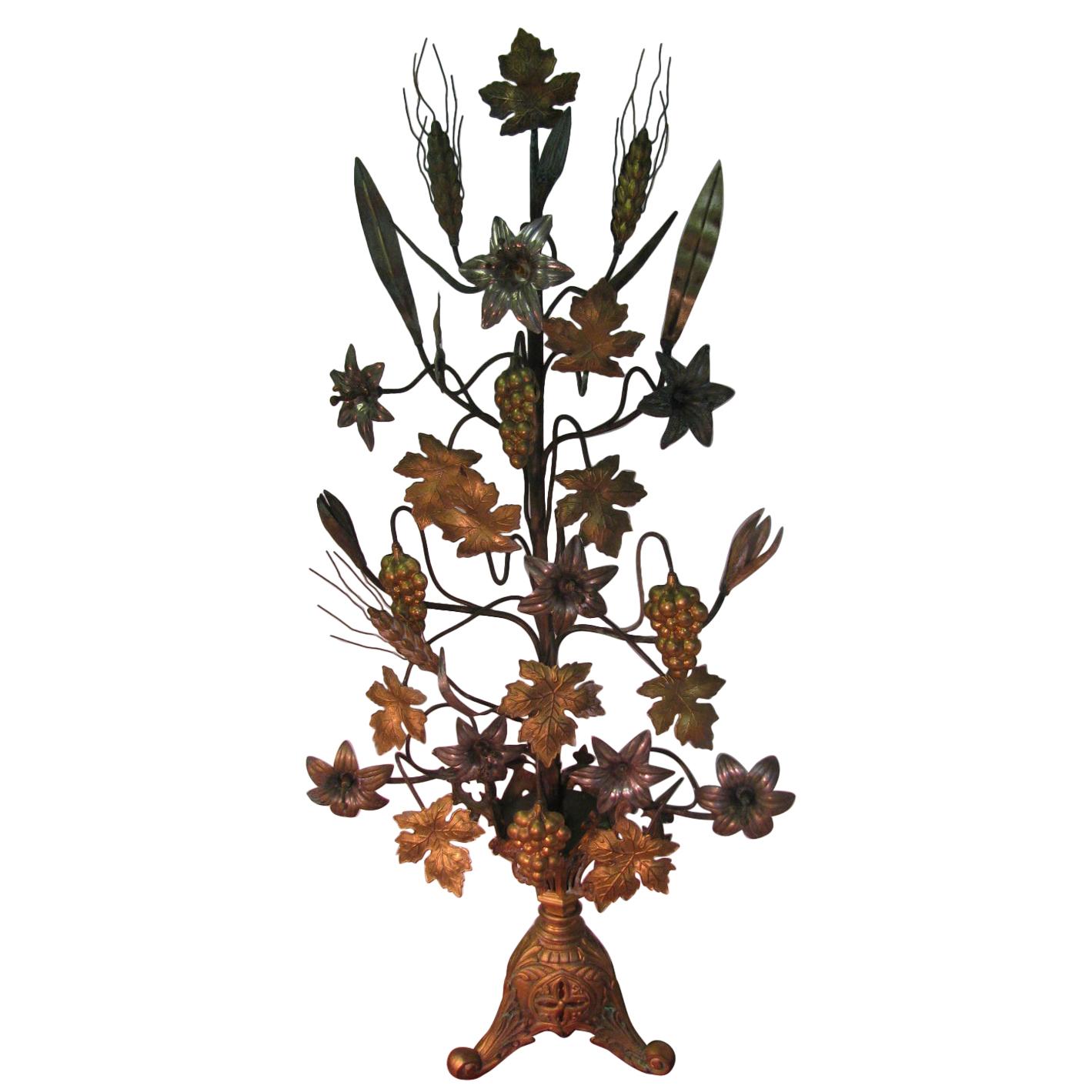 Victorian Gilt Brass with Tin Metal Ornamental Tree