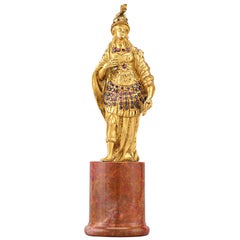 Gilt Bronze and Amethyst Minerva Statuette