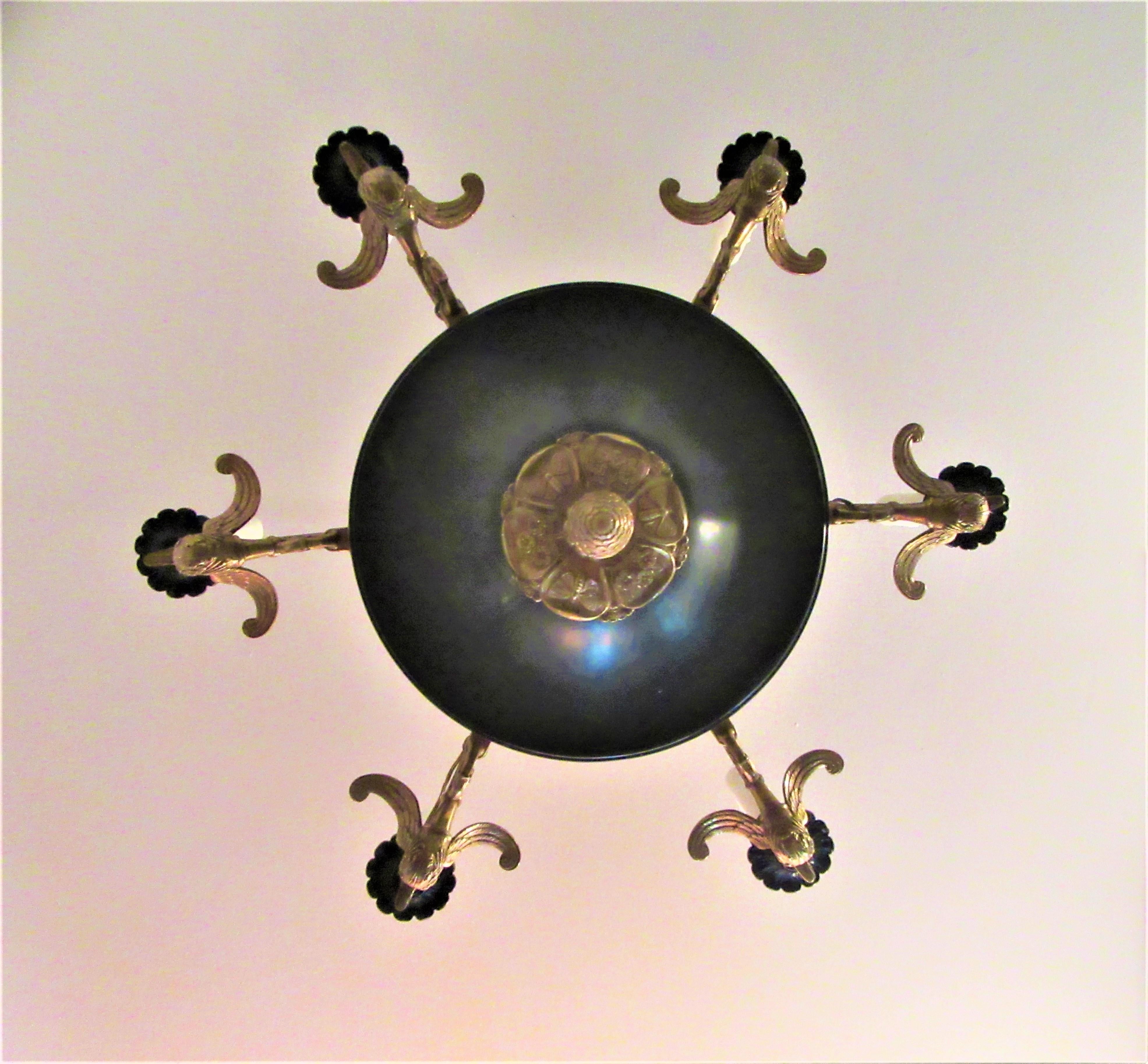 black and bronze chandelier