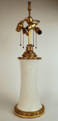 Gilt Bronze and Blanc de Chine Porcelain Table Lamp by E. F. Caldwell