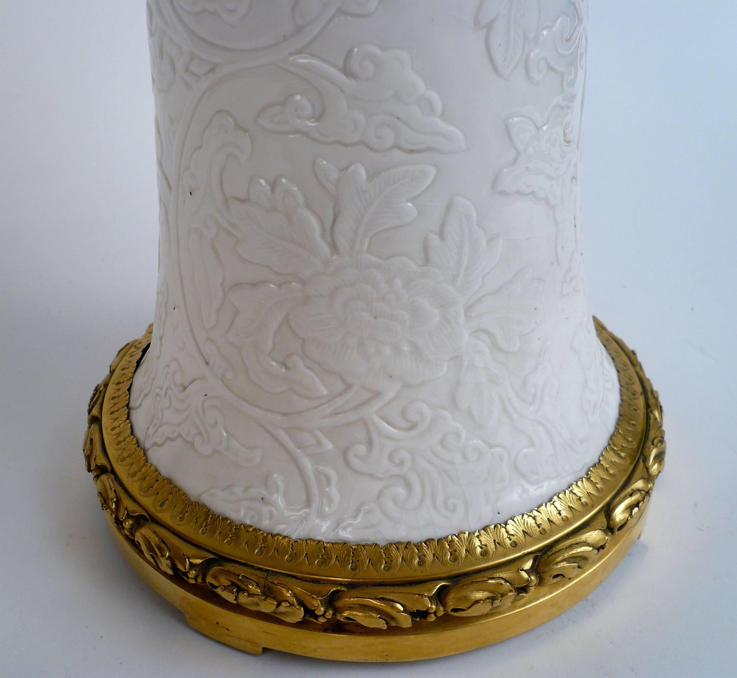 Gilt Bronze and Blanc de Chine Porcelain Table Lamp by E. F. Caldwell 3