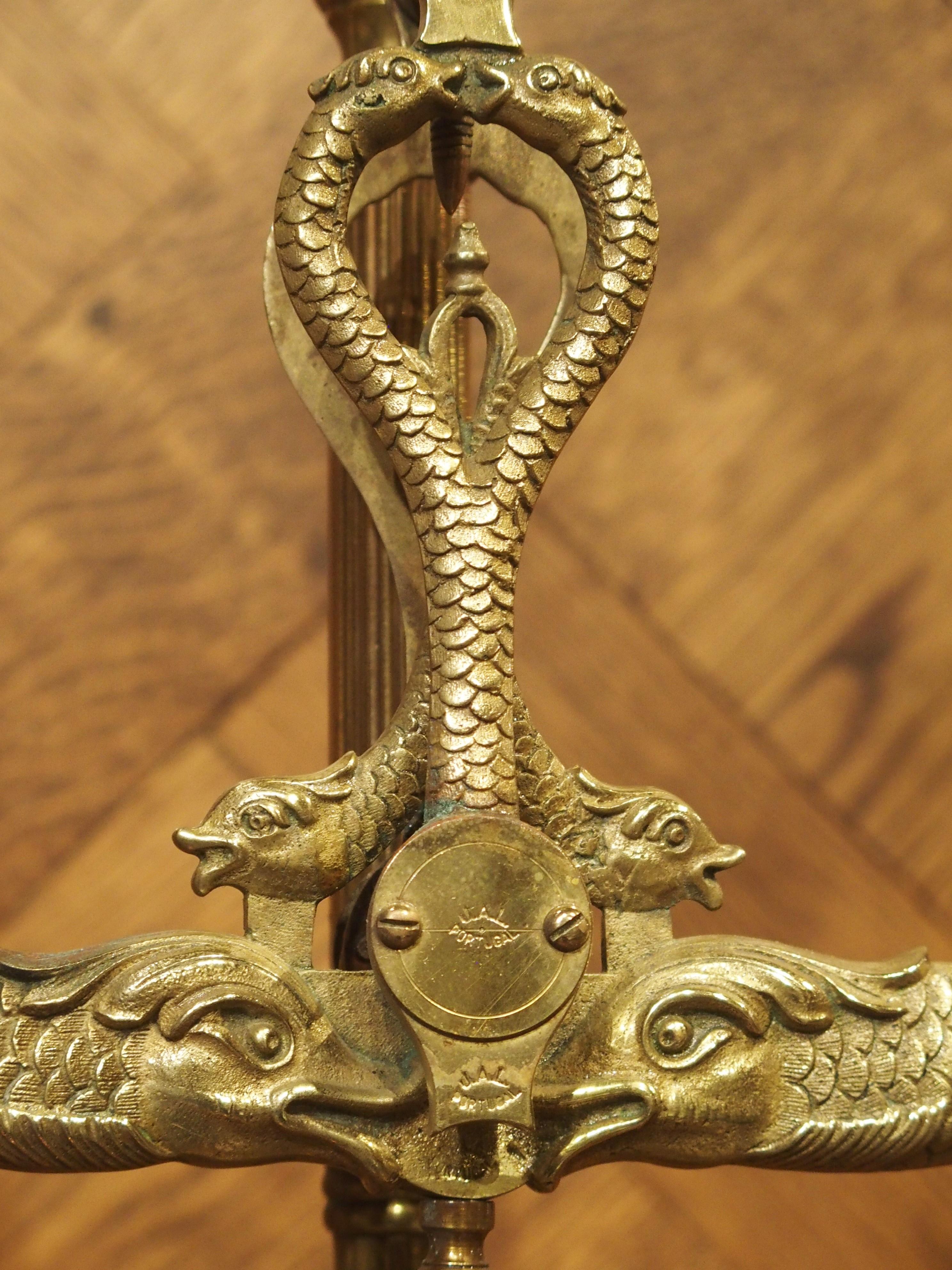 Gilt Bronze and Brass Apothecary Scale with Dolphin and Serpent Decoration 1