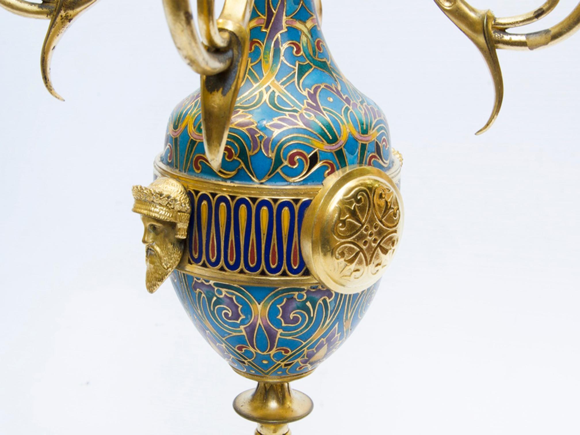 Gilt bronze and cloisonné enamels, Set By Barbedienne And Louis-constant Sévin 2