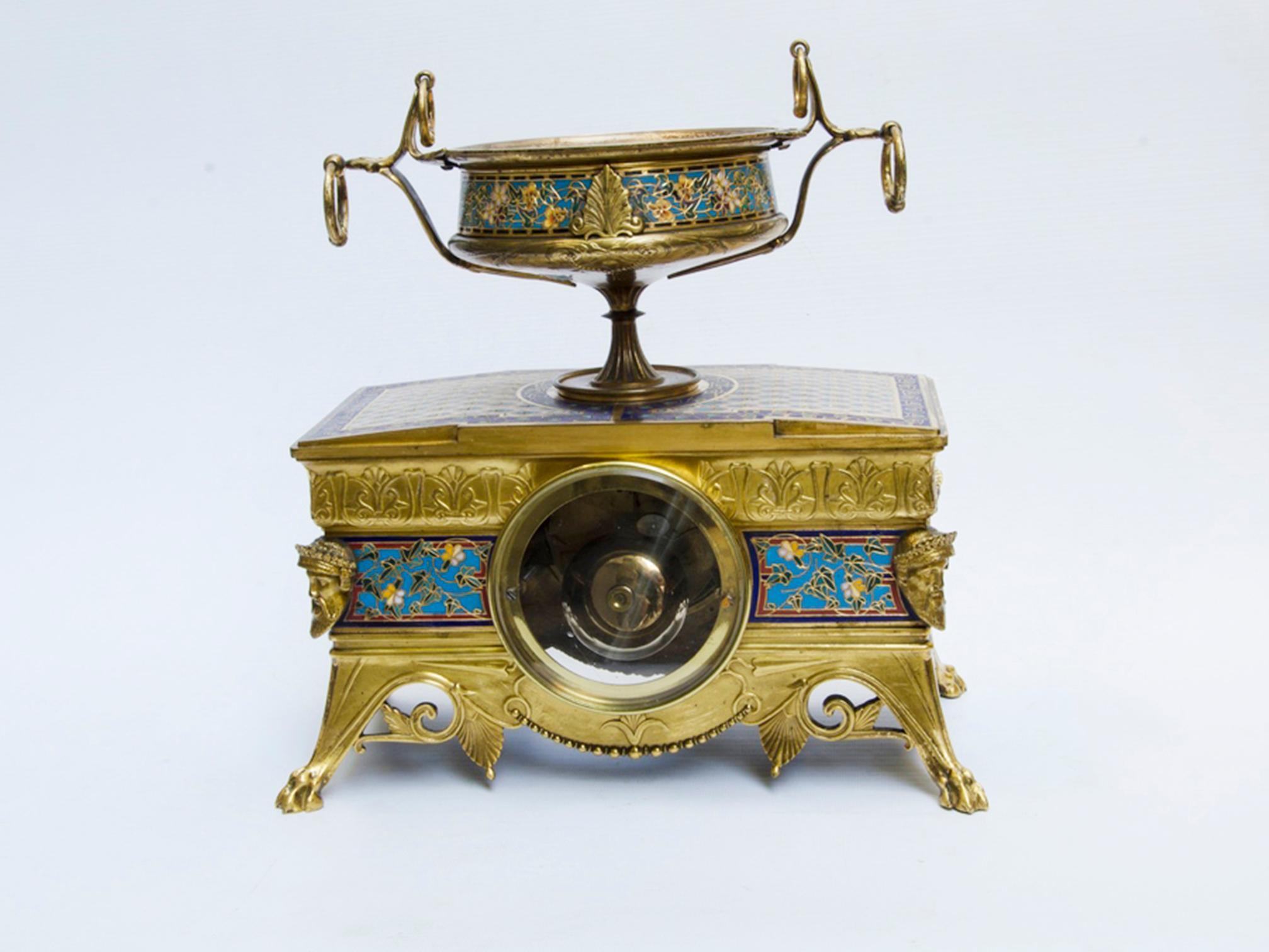 French Gilt bronze and cloisonné enamels, Set By Barbedienne And Louis-constant Sévin