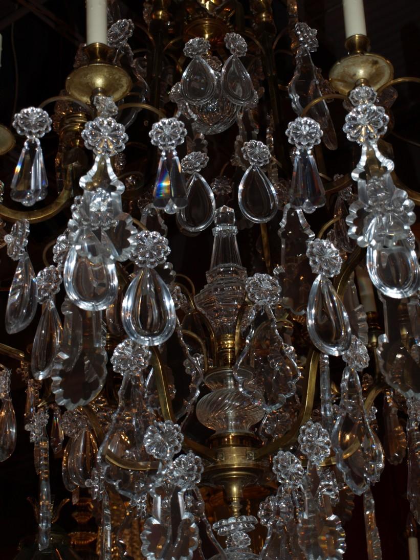 Gilt Bronze and Crystal Chandelier by Baccarat, circa 1920 In Good Condition For Sale In Atlanta, GA