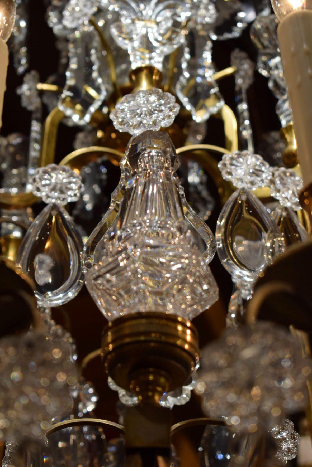 Gilt Bronze and Crystal Chandelier by Baccarat, circa 1920 For Sale 3