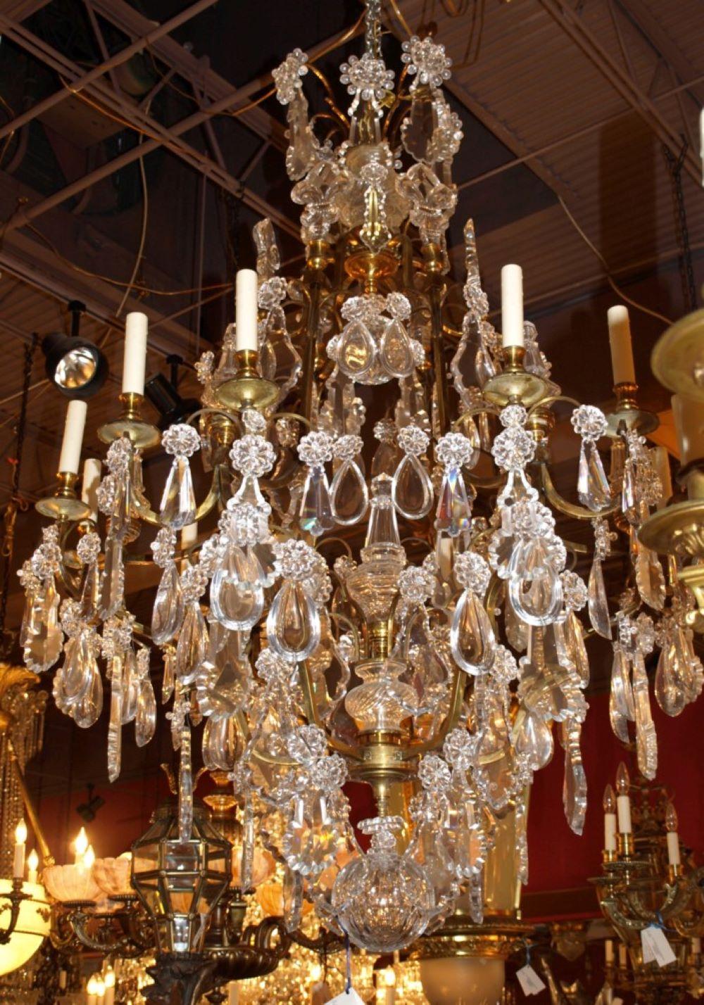 Gilt Bronze and Crystal Chandelier by Baccarat For Sale 2