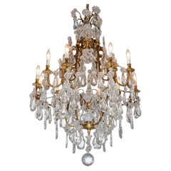 Gilt Bronze and Crystal Chandelier by Baccarat
