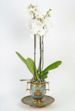 Gilt Bronze and Enamelled Cup or Cache-Pot, 19th Century, Napoleon III Period.