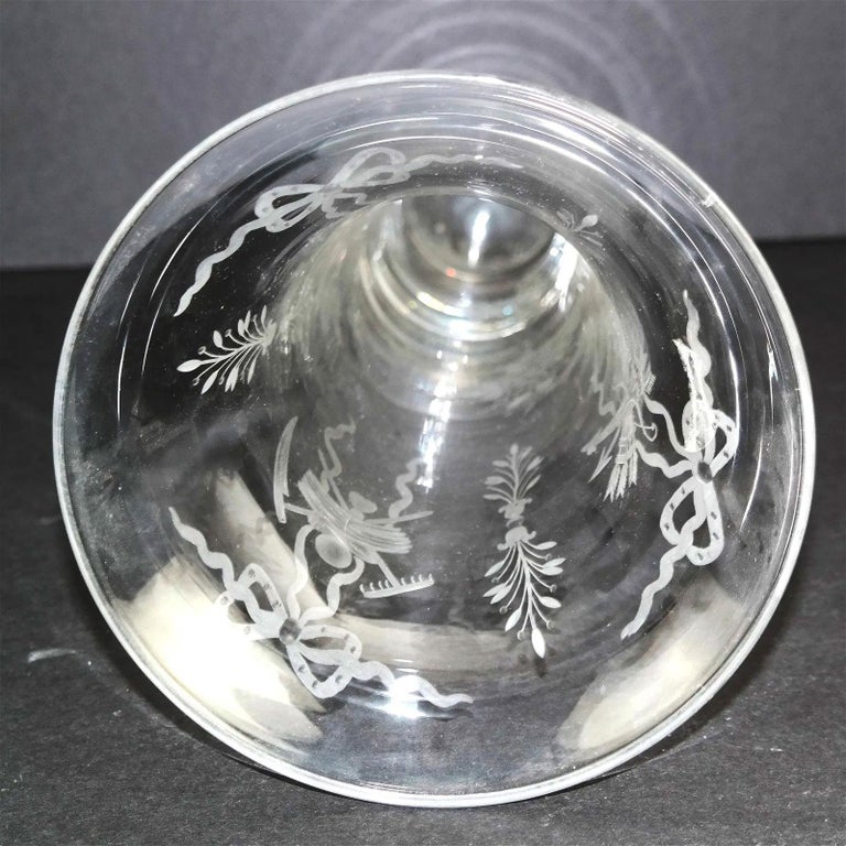 Gilt Bronze and Engraved Glass Flower Vase For Sale at 1stDibs