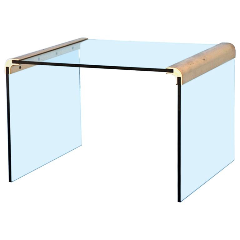 Gilt Bronze and Glass Side Table by Pace Collection