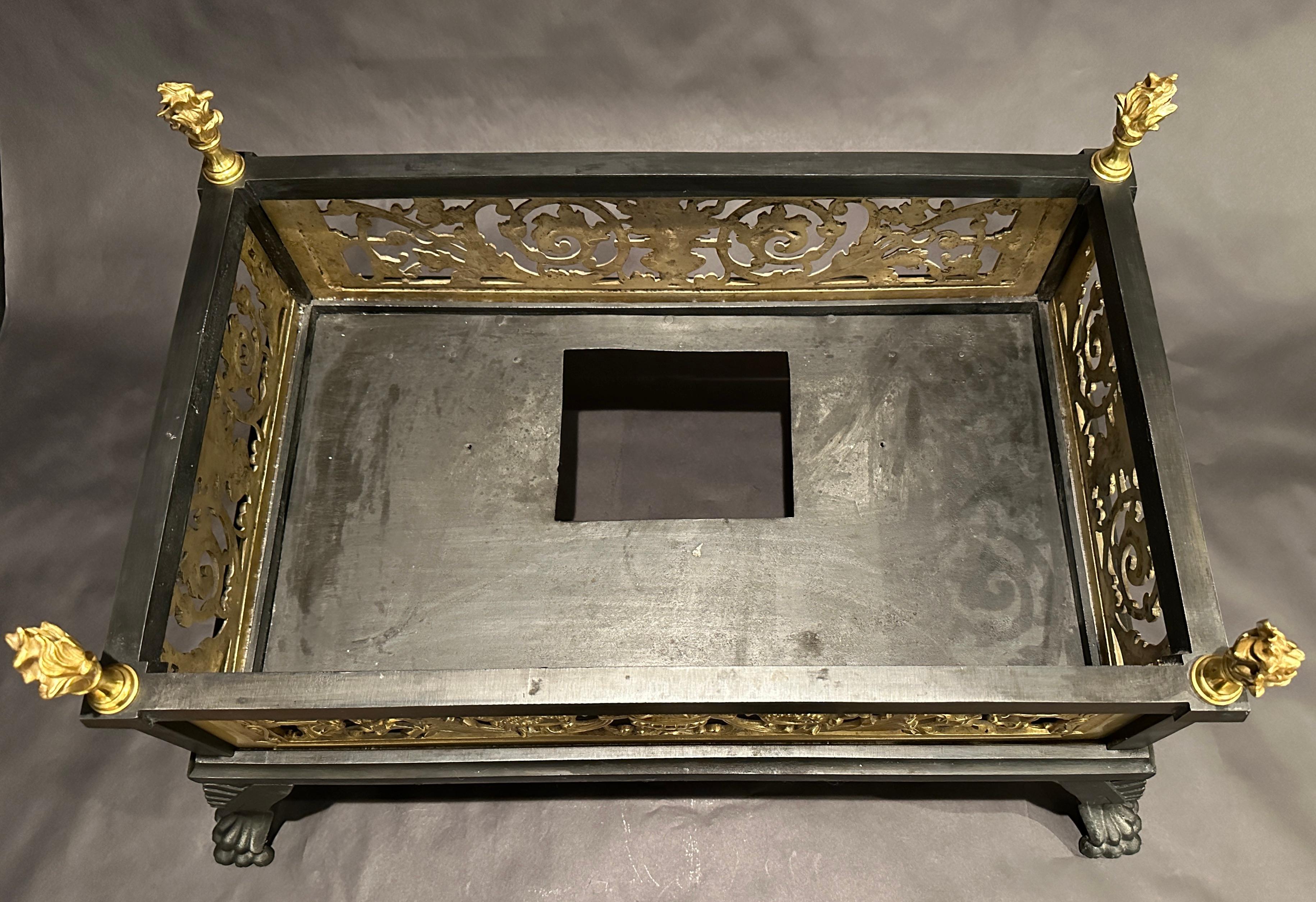 Gilt Bronze And Iron Fireplace Box Grate 1