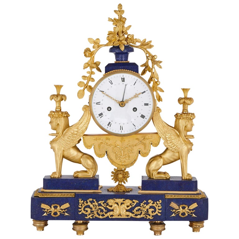 pendule-de-chemin-e-en-bronze-dor-et-lapis-de-style-empire-fran-ais-en