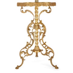 Gilt-bronze and marble antique Belle Époque standing lamp