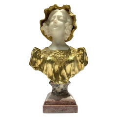 Antique Gilt Bronze and Marble Sculpture Signed Affortunato Gory, Louis XV Style