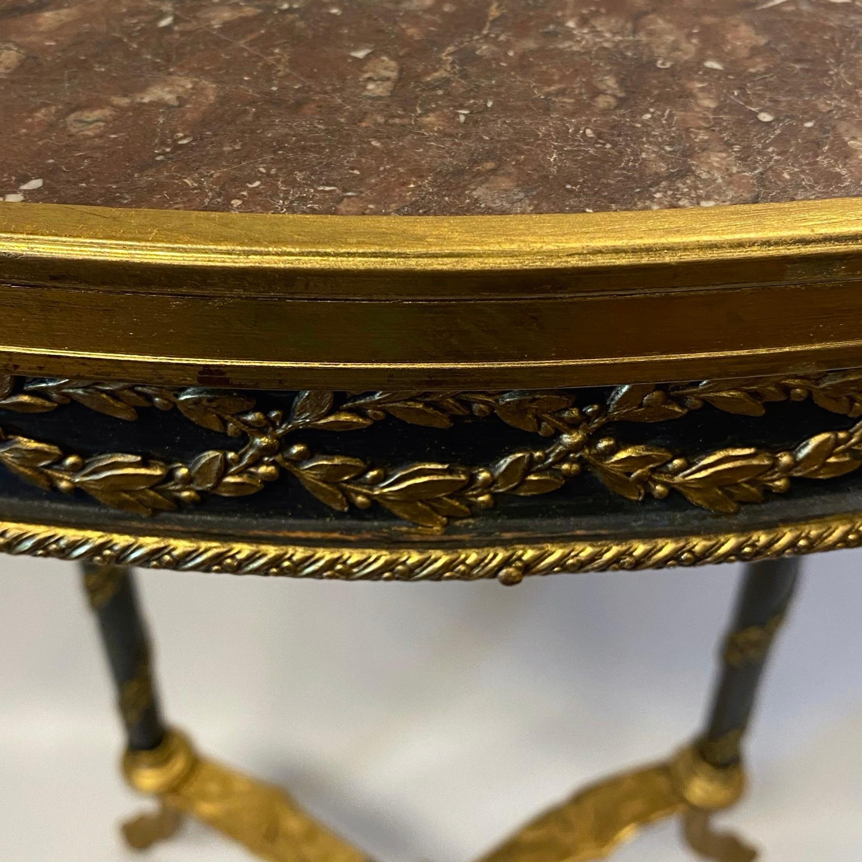 Gilt Bronze and Marble Side Table in Louis XVI Style For Sale 6