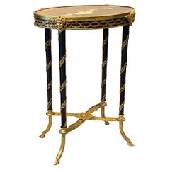 Antique Gilt Bronze and Marble Side Table in Louis XVI Style