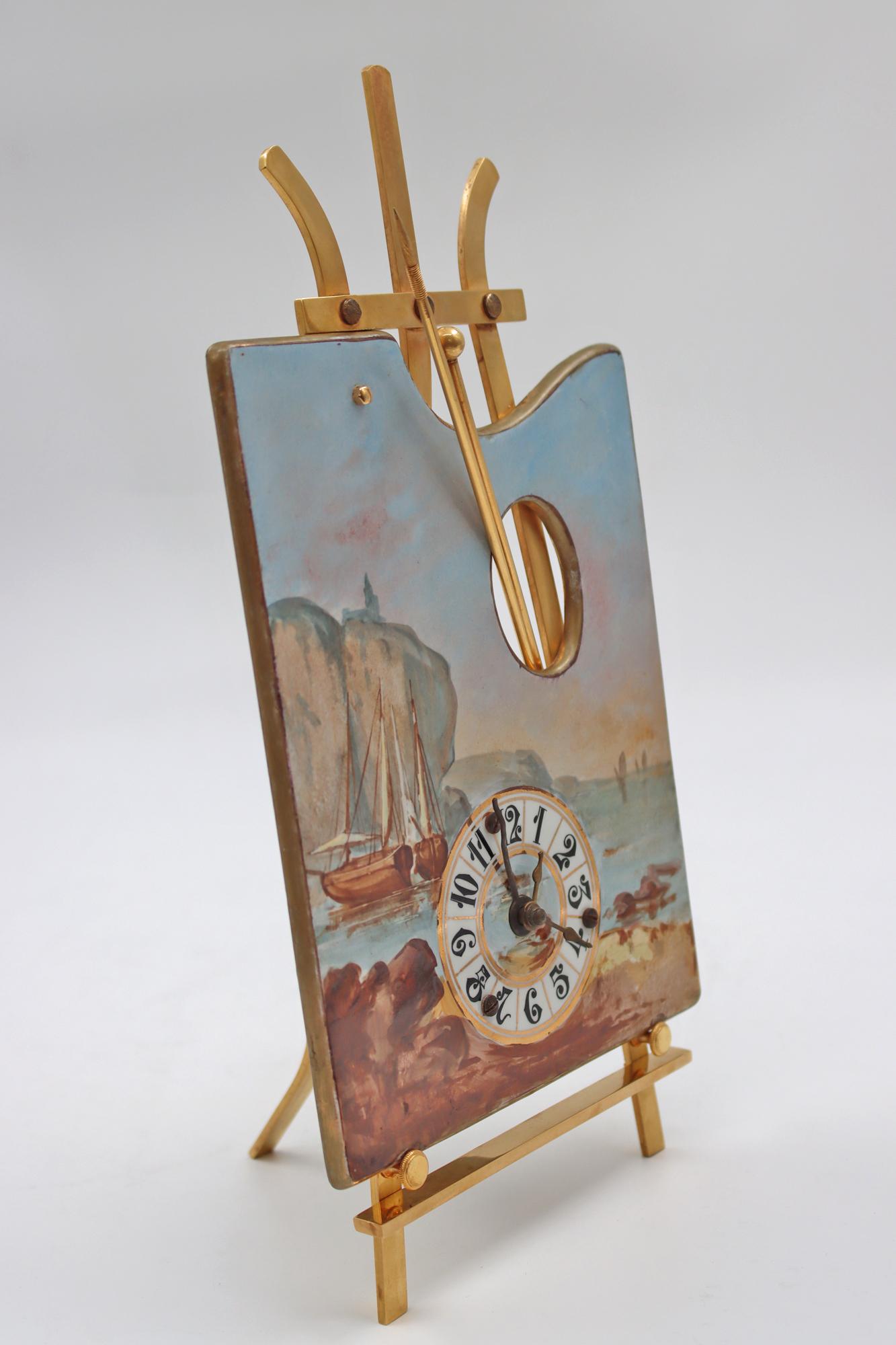 Gilt Bronze and Painted Porcelain Clock 8