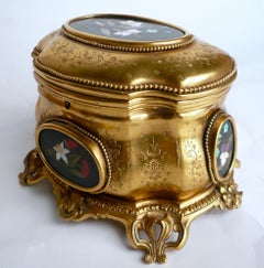 Gilt Bronze and Pietra Dura Jewel Casket by Tahan, Paris