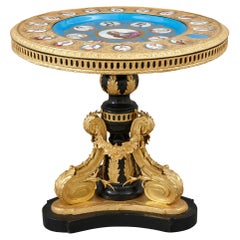 Gilt Bronze and Porcelain Louis XVI Style Circular Side Table