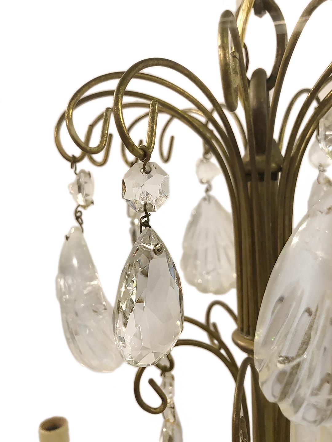 Gilt Bronze and Rock Crystal Chandelier For Sale 2