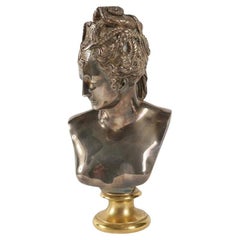 Gilt bronze and silver-plated bust of Diana, 20th century