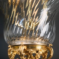 Gilt-Bronze and Spiral Moulded Glass Lantern Attributed to François Linke
