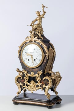 Gilt Bronze and Wood Table Clock, Clock Signed Biesta, Paris, circa 1890