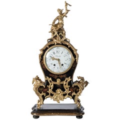 Gilt Bronze and Wood Table Clock, Clock Signed Biesta, Paris, circa 1890